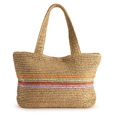 Sonoma Goods For Life® Kendall Straw Stripe Tote Bag