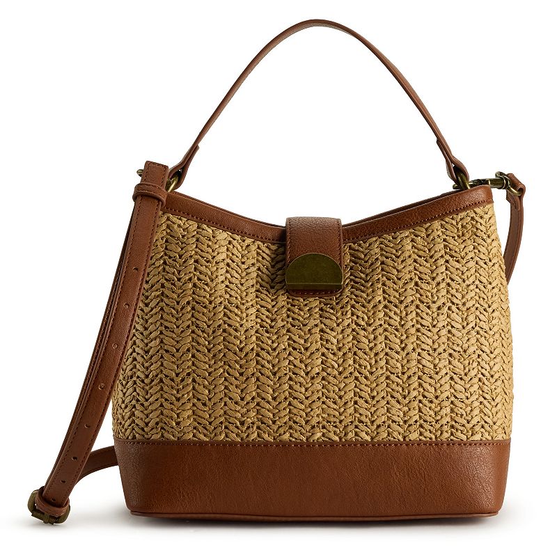 Sonoma Goods For Life® Lisa Bucket Crossbody Bag, Natural Brown