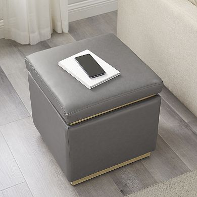Linon Blanche Square Ottoman