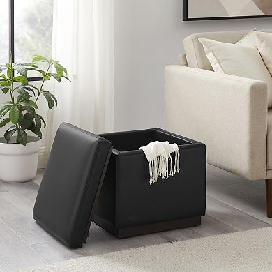 Linon Blanche Square Ottoman