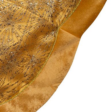 60-Inch Gold Velvet and Glitter Tree Skirt
