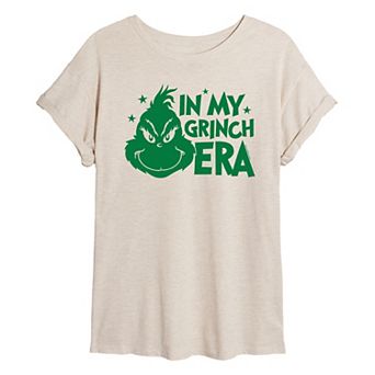 Juniors' Dr. Seuss In My Grinch Era Oversized Tee