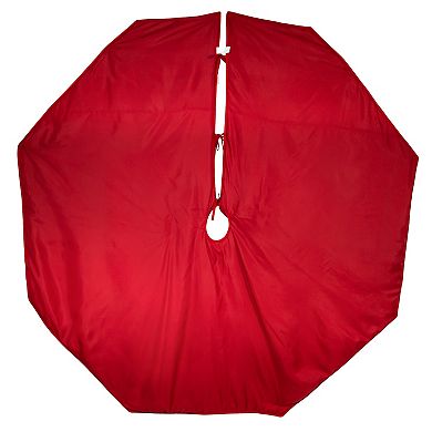 72-Inch Red and Green Gathered Border Tree Skirt