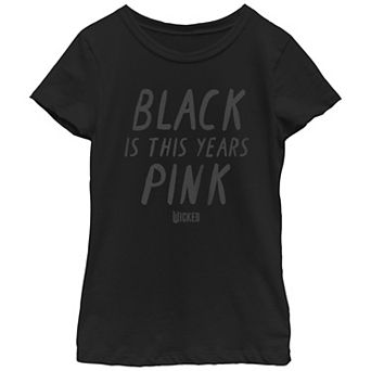 Girls 7-16 Wicked Black Is This Years Pink Graphic Tee