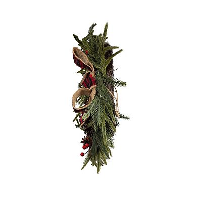 Kurt Adler 24-in. Berries & Pinecone Rattan Wreath