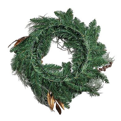 Kurt Adler 24-in. Copper & Silver Balls Green Christmas Wreath