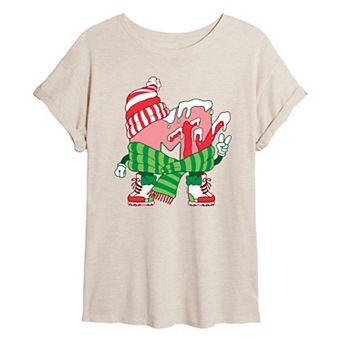 Juniors' MTV Winter Ice Skater Oversized Tee