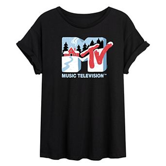 Juniors' MTV Winter Cabin Oversized Tee