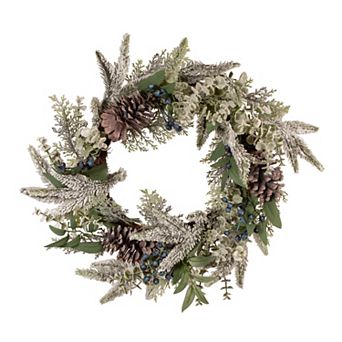 Kurt Adler 24 in Decorated Rattan Blueberry Christmas Wreath