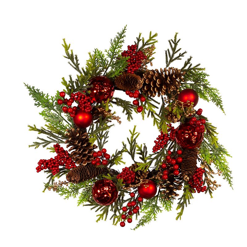 Kurt Adler 24-in. Decorated Green Rattan Christmas Wreath, Multicolored