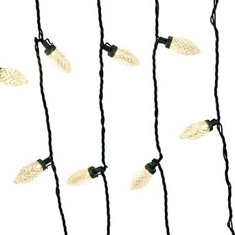 Kurt Adler 66-Foot LED Faceted C9 Green Wire String Lights