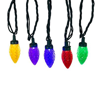 Kurt Adler 50-Foot LED Faceted C9 Green Wire String Lights