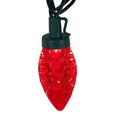 Kurt Adler 50-Foot LED Faceted C9 Green Wire String Lights