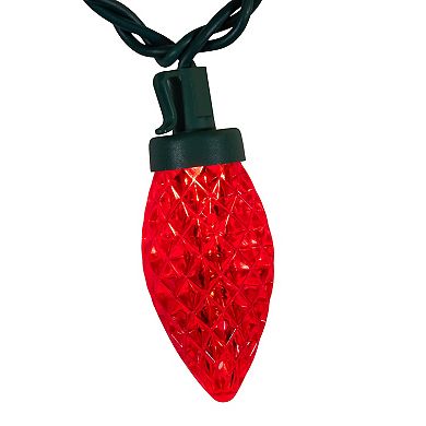 Kurt Adler 50-Foot LED Faceted C9 Green Wire String Lights