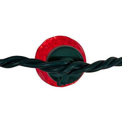 Kurt Adler 50-Foot LED Faceted C9 Green Wire String Lights