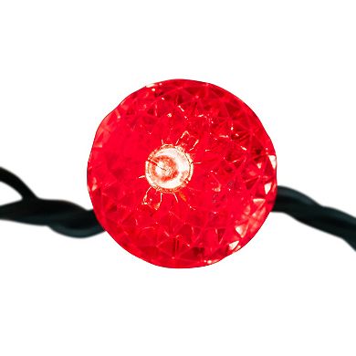 Kurt Adler 50-Foot LED Faceted C9 Green Wire String Lights