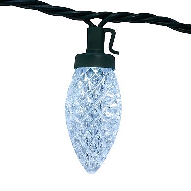 Kurt Adler 50-Foot LED Faceted C9 Green Wire String Lights
