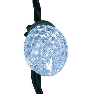 Kurt Adler 50-Foot LED Faceted C9 Green Wire String Lights