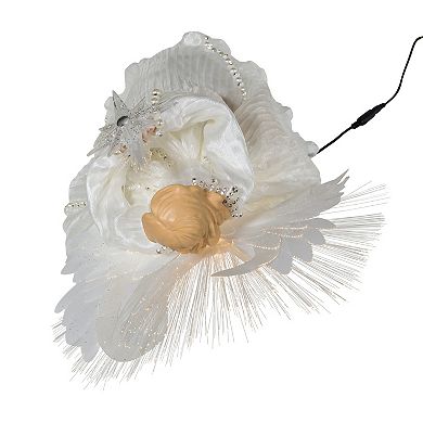 16-Inch Ivory/Clear Fiber Optic Angel Tree Topper