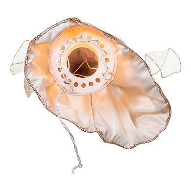 16-Inch White/Rose Gold Black Angel Tree Topper