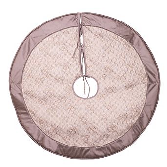 48-Inch Diamond Jacquard With Gray Dupion Border Tree Skirt