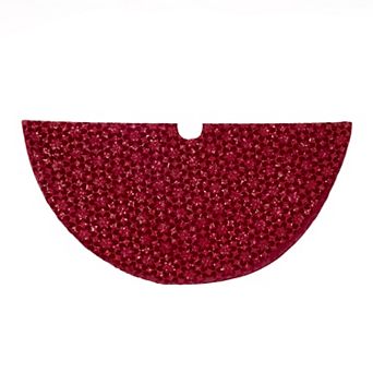 72-Inch Burgundy Sequin With Metallic Cord Tree Skirt