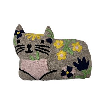 Sonoma Goods For Life® Cat with Flowers Hooked Throw Pillow