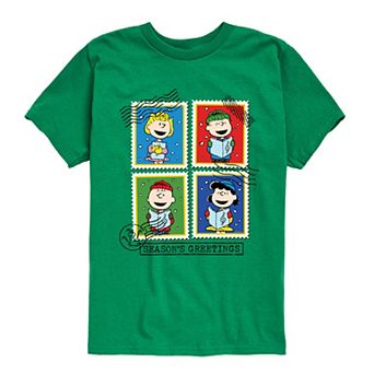 Boys 8-20 Peanuts Seasons Greetings Stamps Graphic Tee
