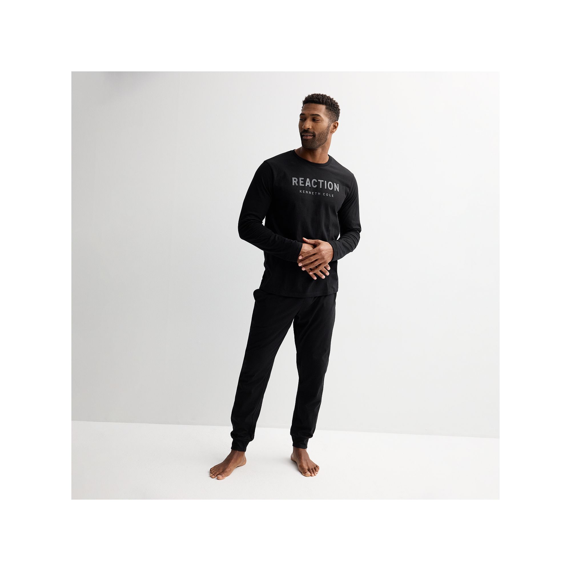 Mens Kenneth Cole Reaction Long Sleeve Lounge Shirt & Joggers Set, Size: L