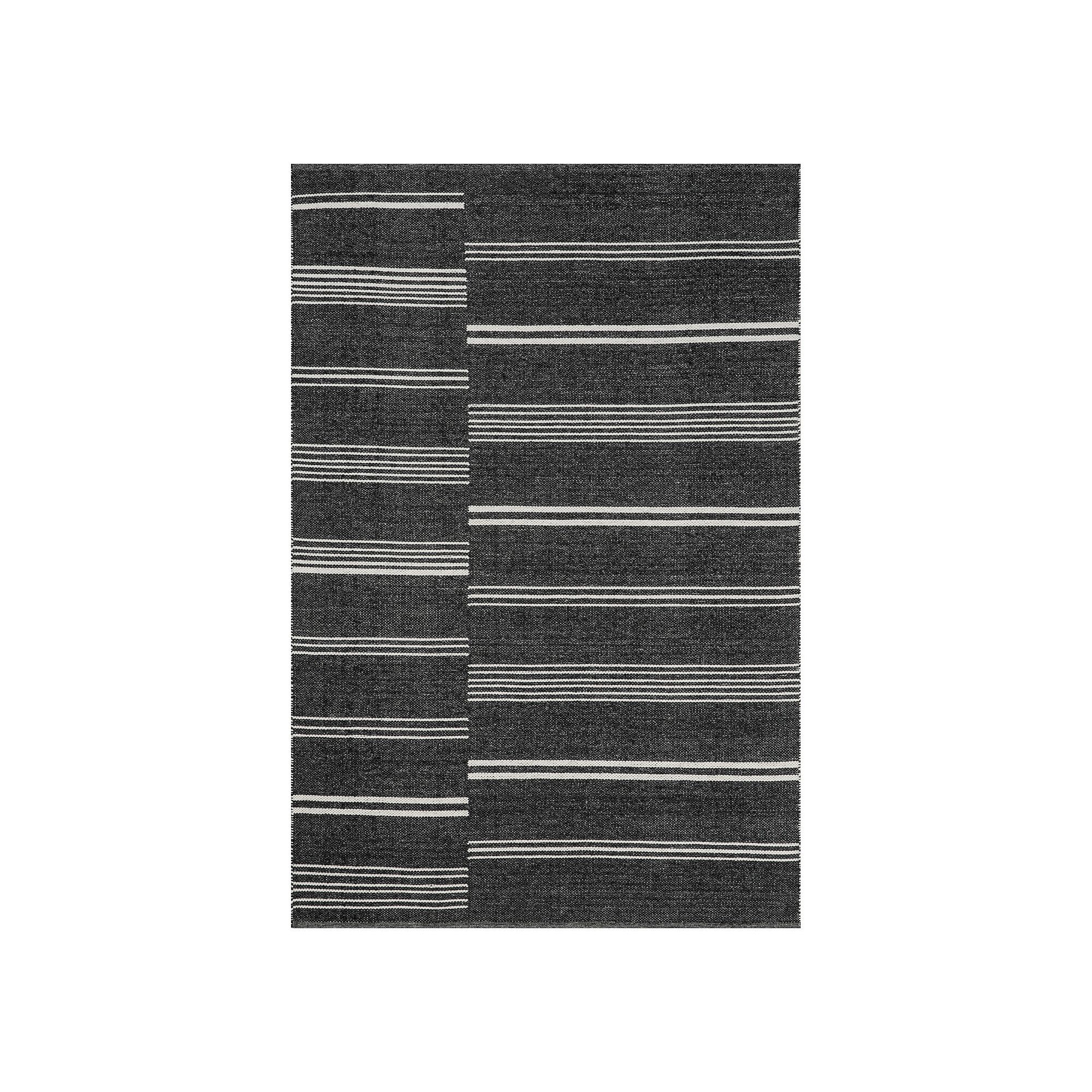 Rugs USA Birchwood Reversible Striped Wool Area Rug, Dark Gray