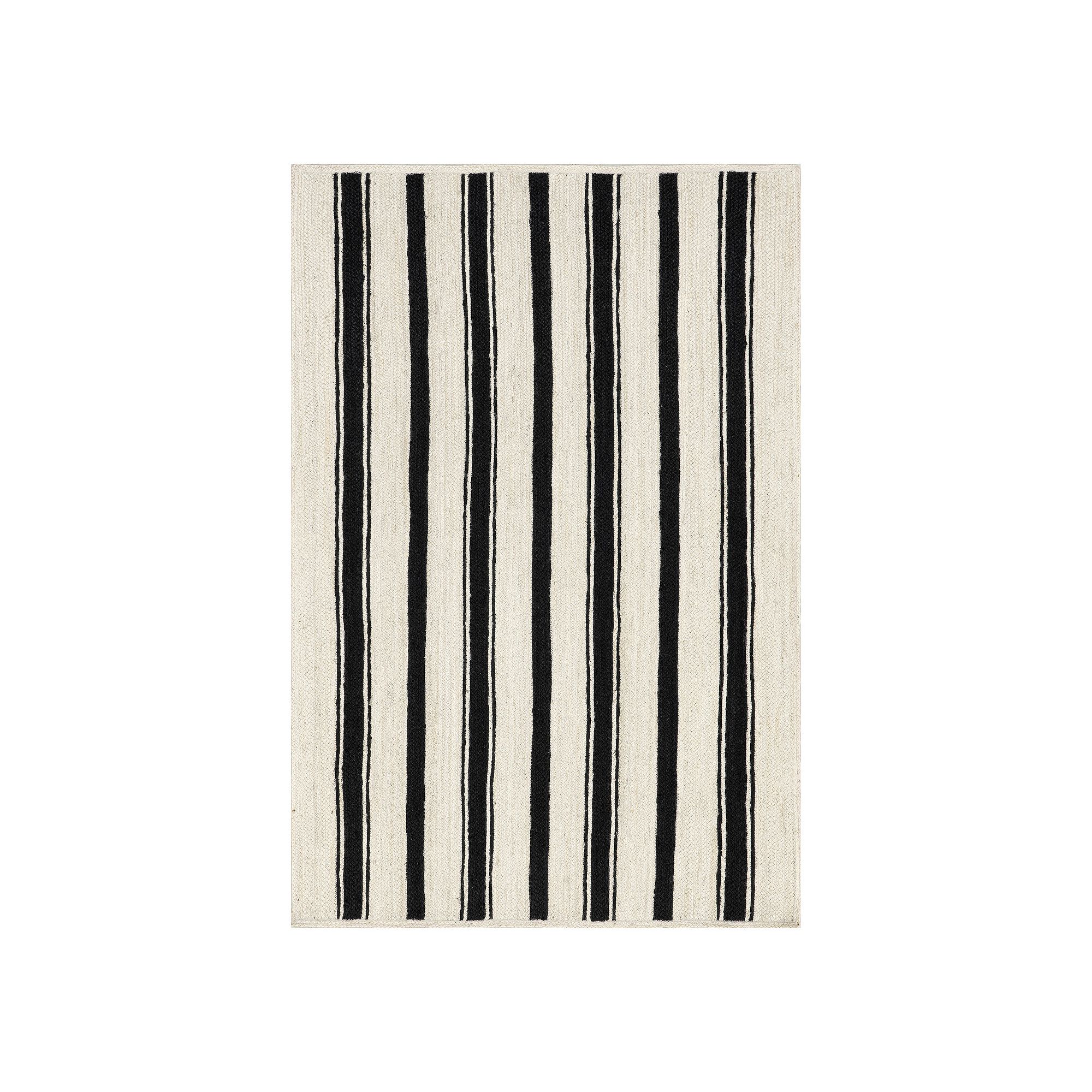 Rugs USA Calathea Striped Jute Area Rug, Black