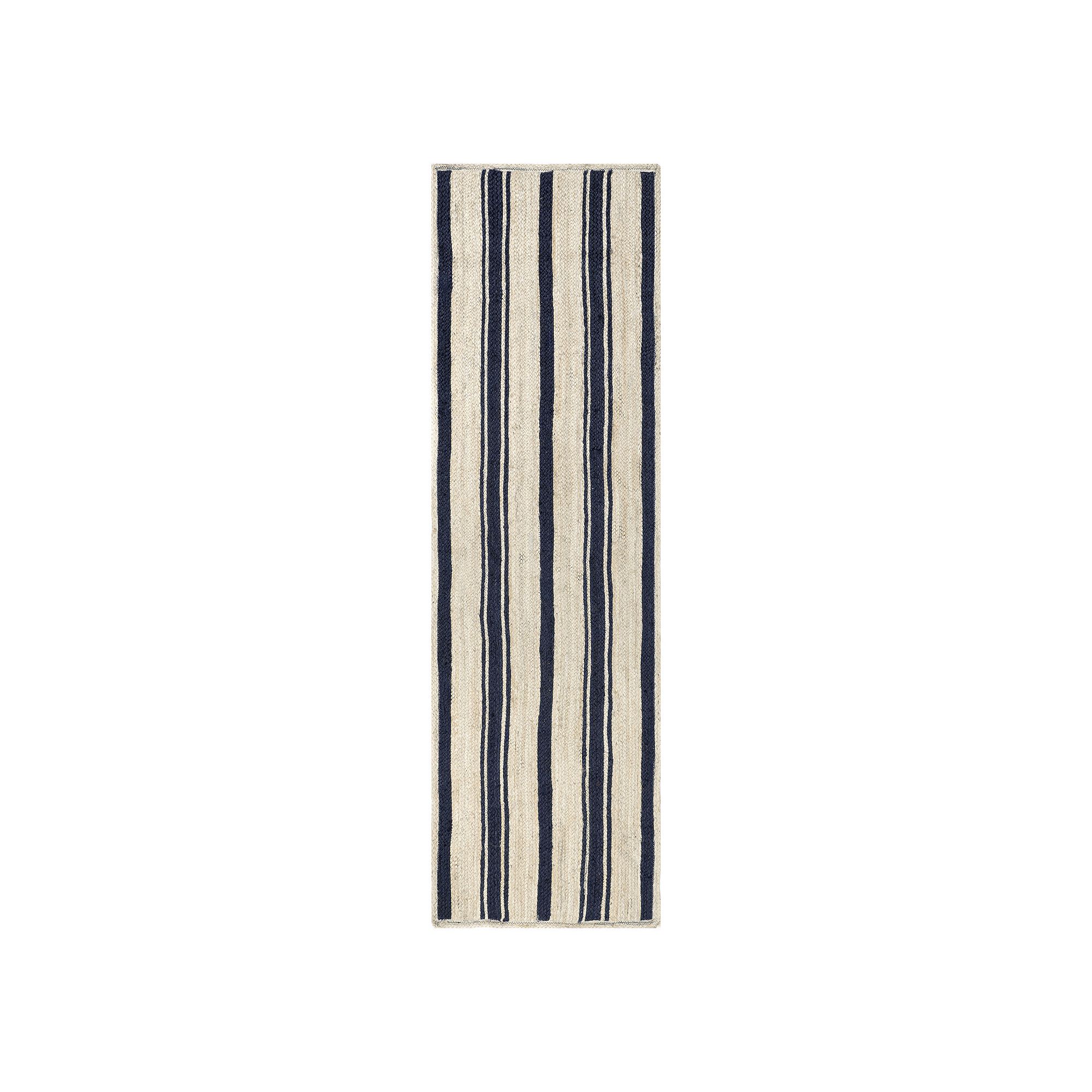 Rugs USA Calathea Striped Jute Area Rug, Blue