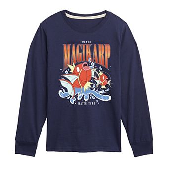 Boys 8-20 Pokemon Magikarp Water Type Retro Long Sleeve Graphic Tee