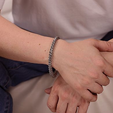 LYNX Stainless Steel 6mm Foxtail Chain Bracelet - Men