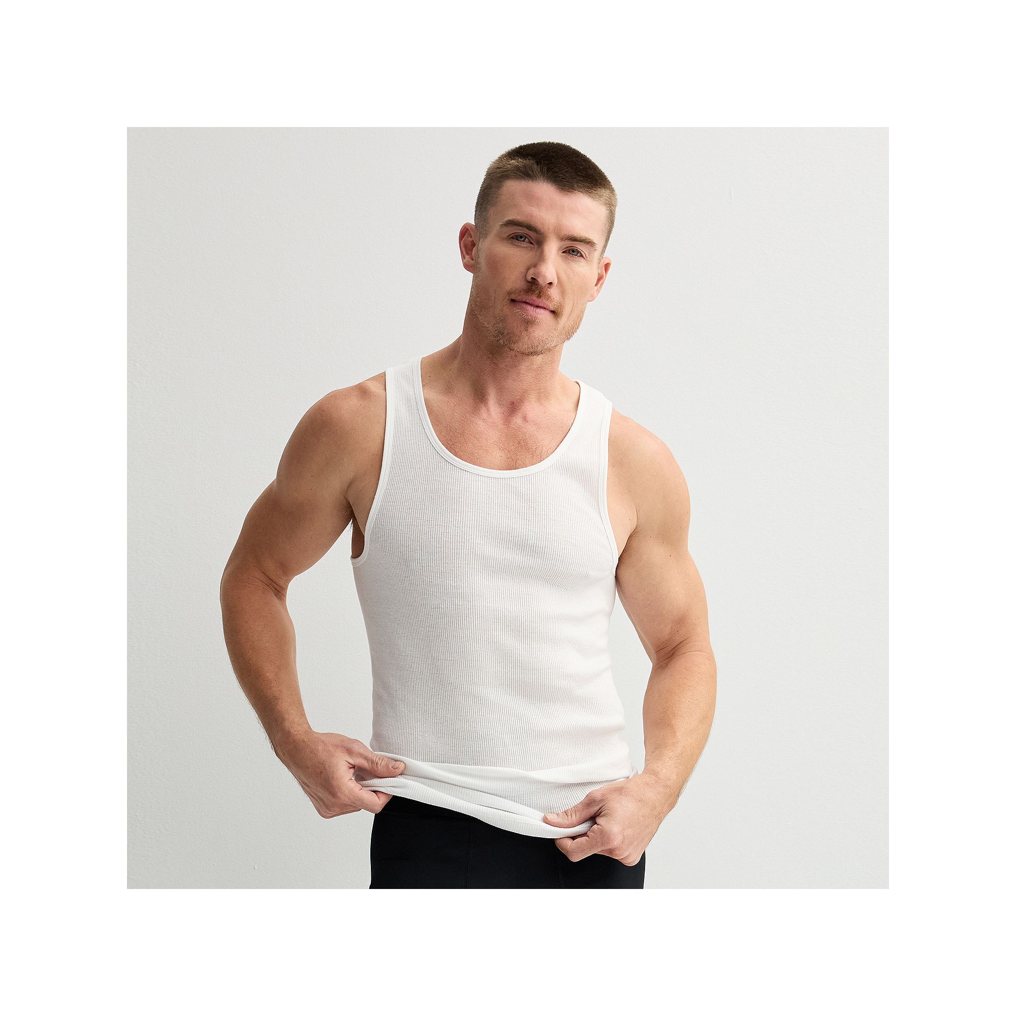 Mens Kenneth Cole Reaction Cotton Tank Tops 4-Pack, Size: Small, White