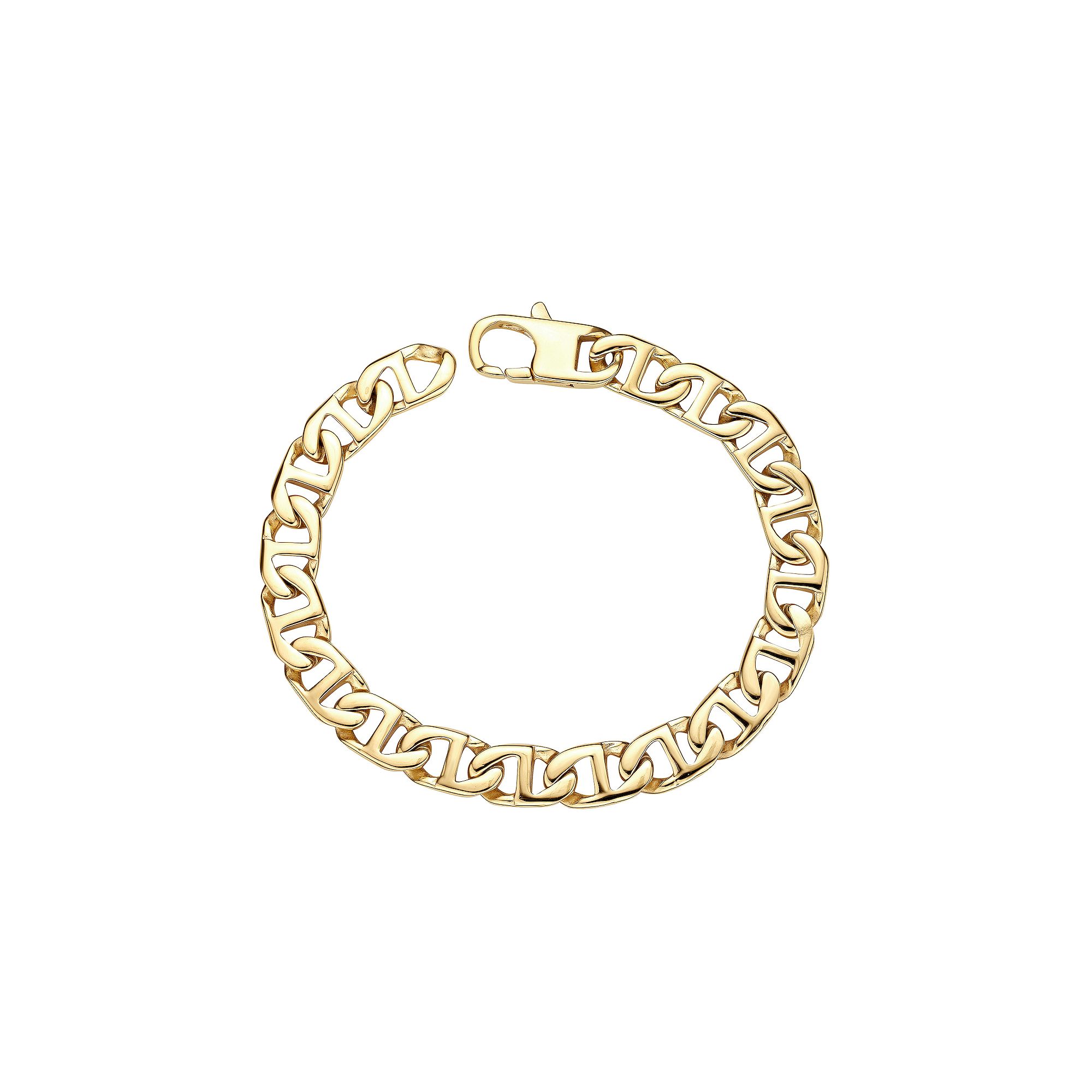 LYNX Stainless Steel Mariner Chain Bracelet - Men, Mens, Size: 9, Yello