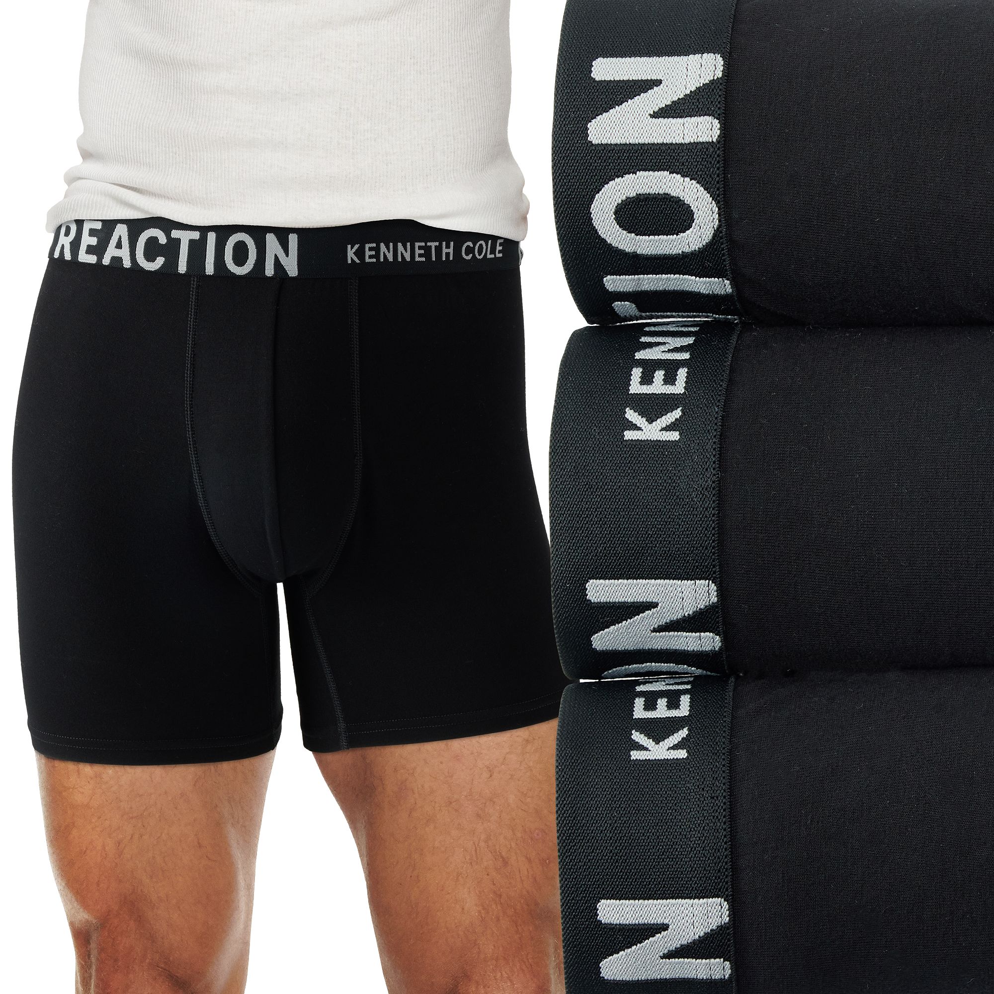 Mens Kenneth Cole Reaction 3-Pack Viscose Stretch Boxer Briefs, Size: Smal