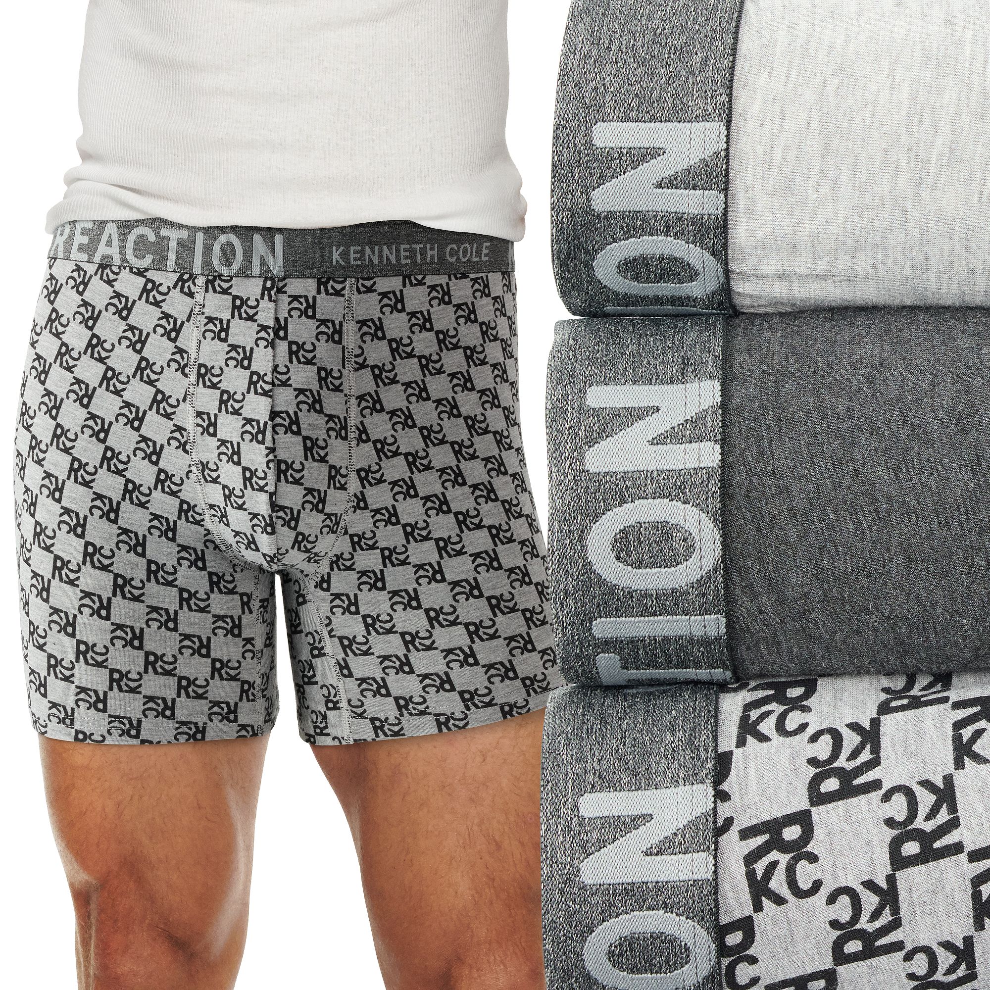 Mens Kenneth Cole Reaction 3-Pack Viscose Stretch Boxer Briefs, Size: Smal
