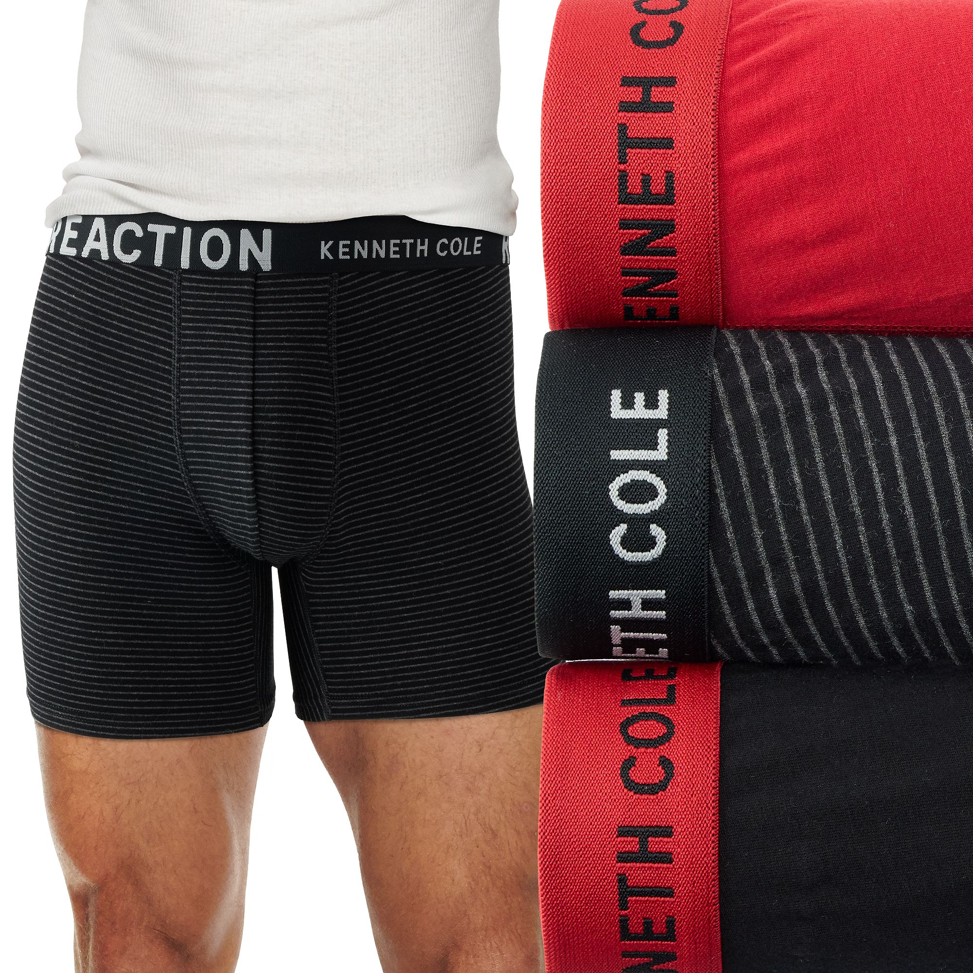 Mens Kenneth Cole Reaction 3-Pack Viscose Stretch Boxer Briefs, Size: Smal