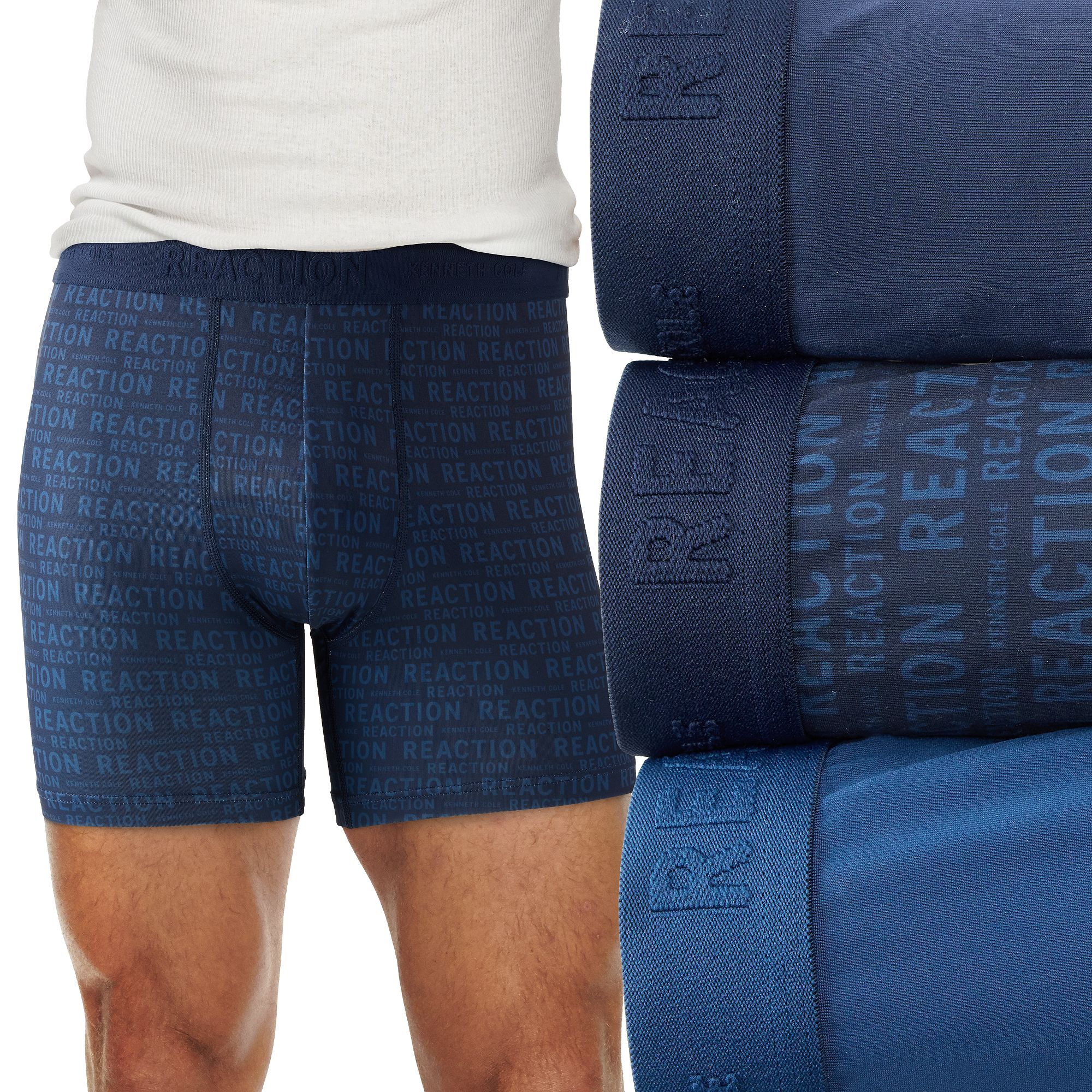 Mens Kenneth Cole Reaction 3-Pack Microfiber Stretch Boxer Briefs, Size: S