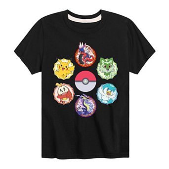 Boys 8-20 Pokemon Group Poke Ball Graphic Tee