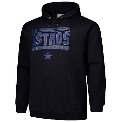 Men's Black Houston Astros Stack Fleece Pullover Hoodie