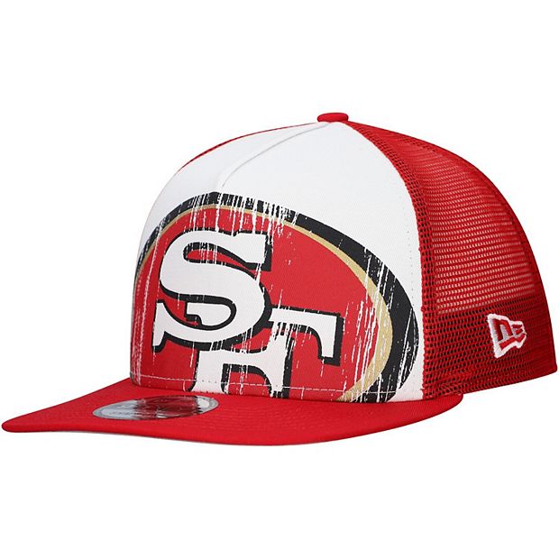 Men's New Era White/Scarlet San Francisco 49ers Distressed