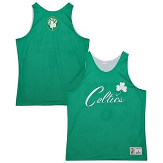 Men's Mitchell & Ness Kelly Green/White Boston Celtics Hardwood Classics Reversible Mesh Practice Jersey