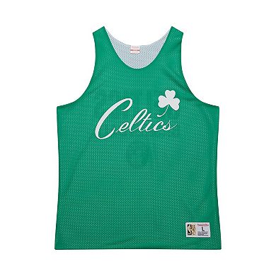 Men's Mitchell & Ness Kelly Green/White Boston Celtics Hardwood Classics Reversible Mesh Practice Jersey