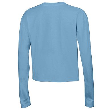 Women's Champion Blue Notre Dame Fighting Irish Boyfriend Cropped Long Sleeve T-Shirt