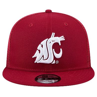 Men's New Era Crimson Washington State Cougars 9FIFTY Trucker Snapback Hat