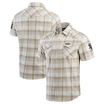 Men's Darius Rucker Collection by Fanatics Gray Chicago White Sox Plaid Full-Snap Shirt