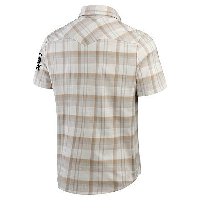 Men's Darius Rucker Collection by Fanatics Gray Chicago White Sox Plaid Full-Snap Shirt