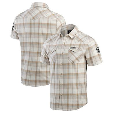 Men's Darius Rucker Collection by Fanatics Gray Chicago White Sox Plaid Full-Snap Shirt